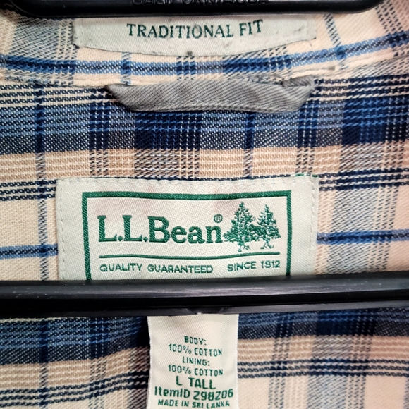 LL Bean Flannel Lined Shirt Large - Picture 3 of 13